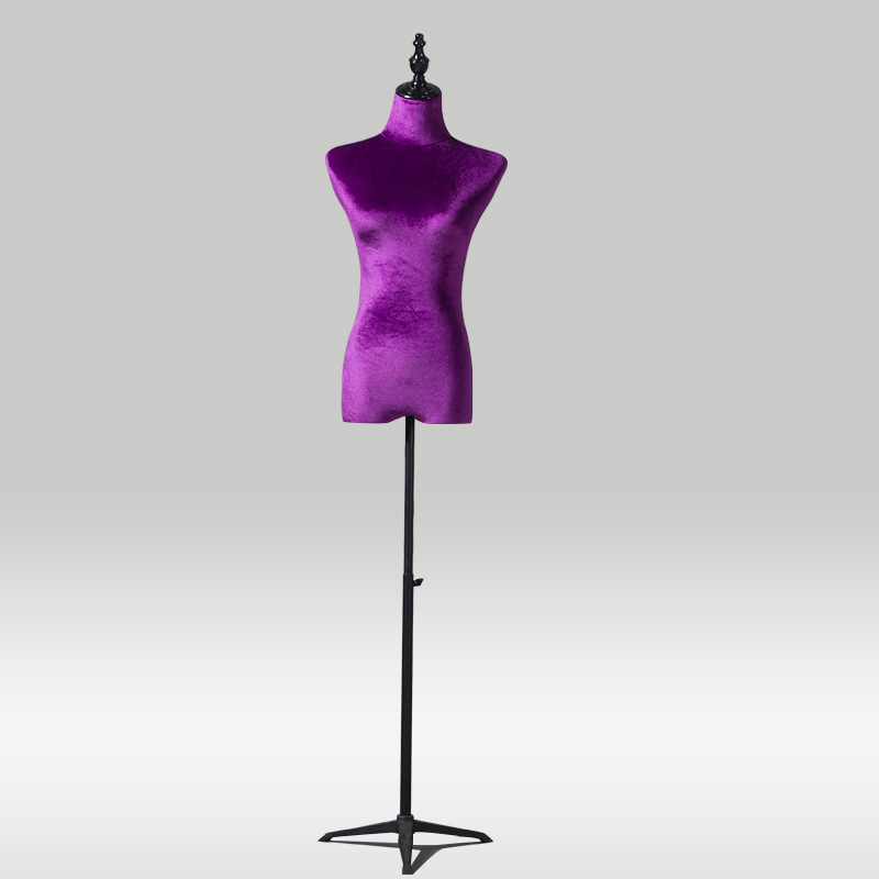 Modelo de busto accesorios femeninos de terciopelo dorado de color modelo de ventana de exhibición modelo de ropa de boda base de hierro image 10