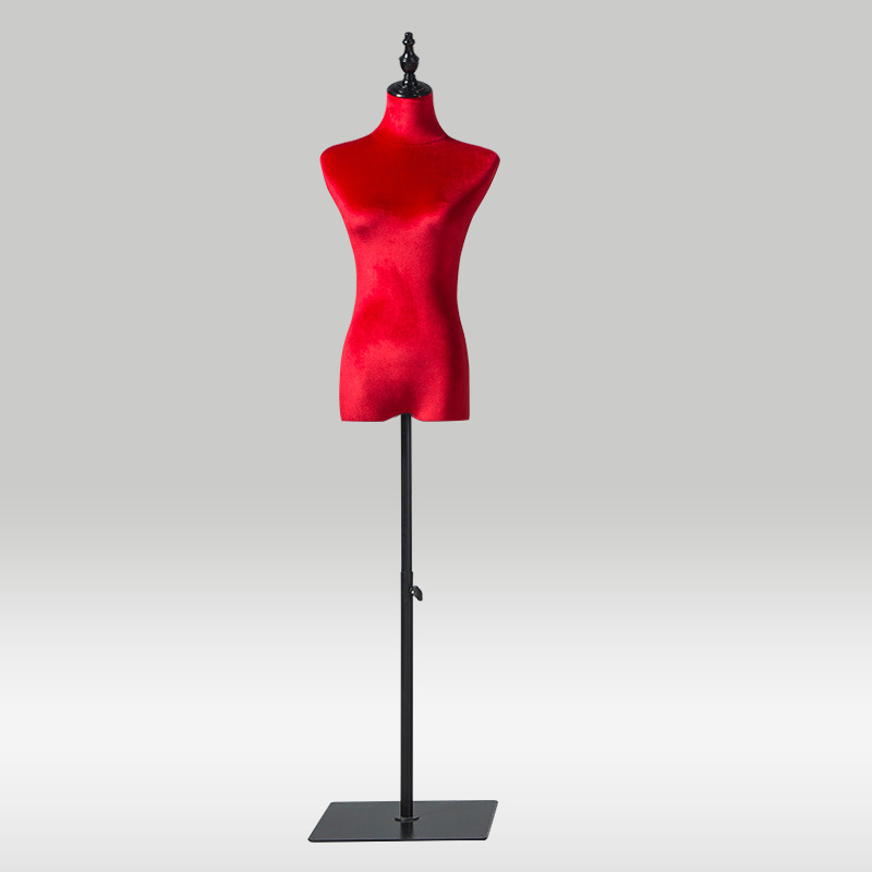 Modelo de busto accesorios femeninos de terciopelo dorado de color modelo de ventana de exhibición modelo de ropa de boda base de hierro image 21