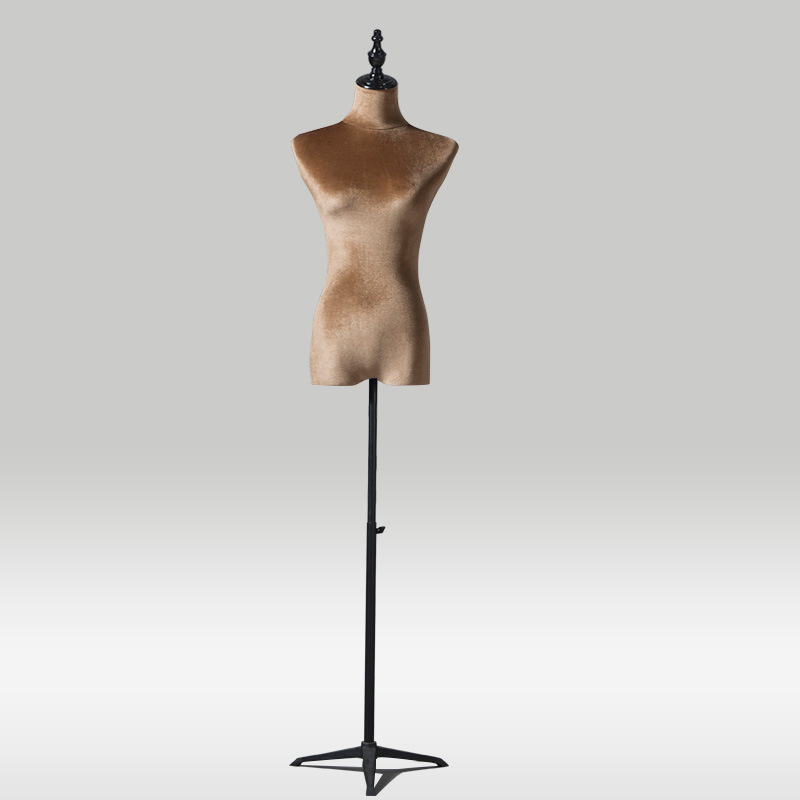 Modelo de busto accesorios femeninos de terciopelo dorado de color modelo de ventana de exhibición modelo de ropa de boda base de hierro image 8