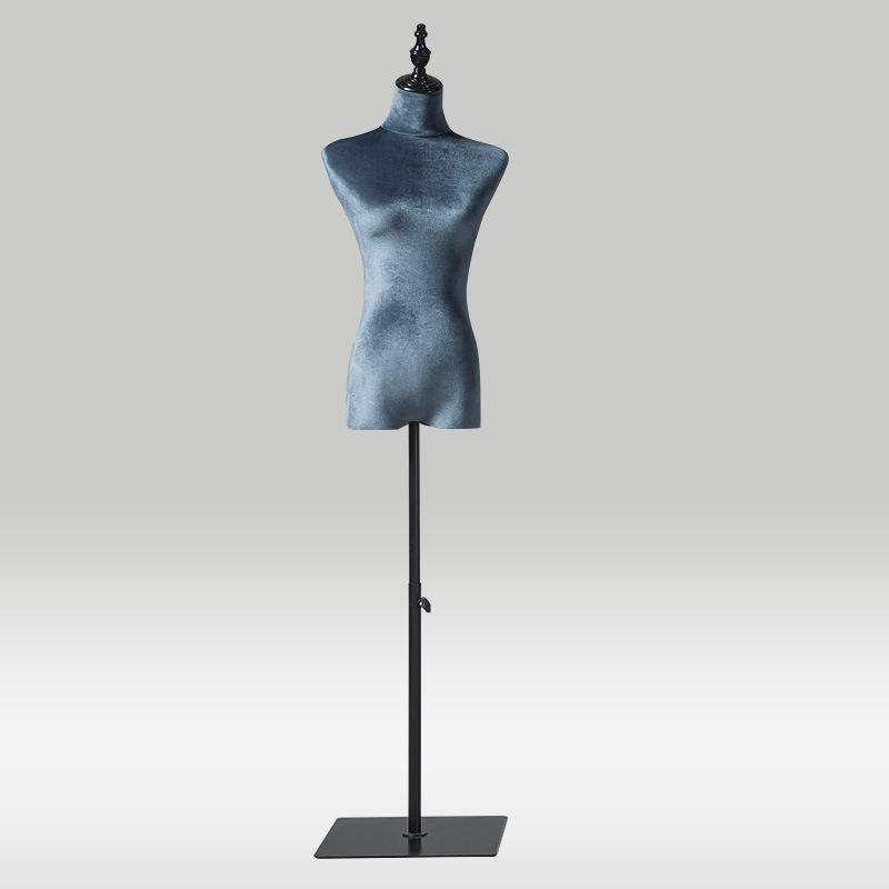 Modelo de busto accesorios femeninos de terciopelo dorado de color modelo de ventana de exhibición modelo de ropa de boda base de hierro image 19