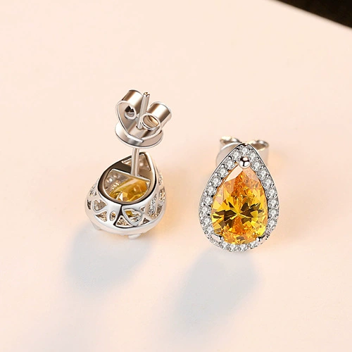 Серьги PAG&MAG, подвеска-капля с цирконием, изысканный кристалл, проба серебра 925
