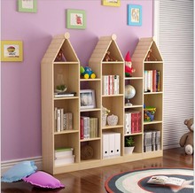 自由组合实木书柜松木成人书架城堡书架幼儿园置物架展示柜简约