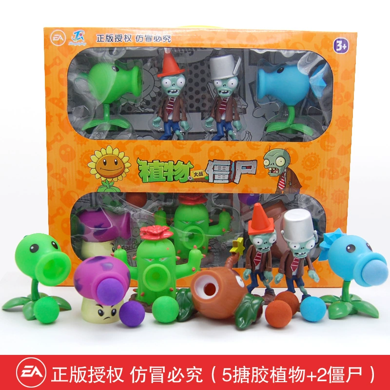 Подлинная наборы Plants vs. Zombies, игрушка, большой набор, подарочная коробка для мальчиков, кукла для детей, полный набор, подарок на день рождения