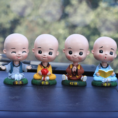Creative Car Ornament, Car Shaking Little Monk and Little Novice, Cute Car Interior Decor, Car Accessories