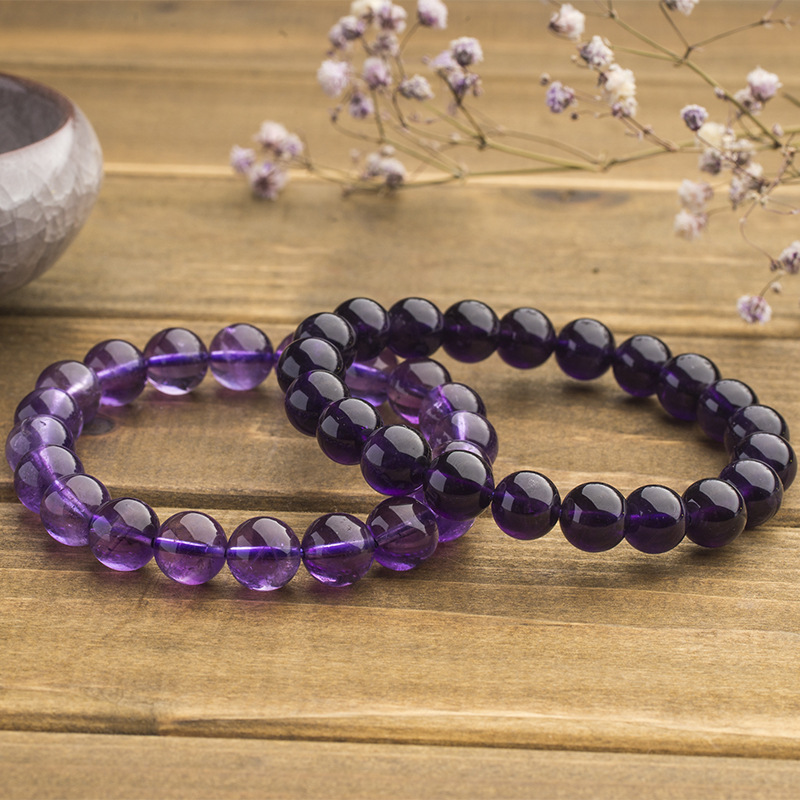 Natural Amethyst Wholesale Uruguayan Amethyst Dark Light Color Bracelet Jewelry Amethyst Single Circle Women's 4A