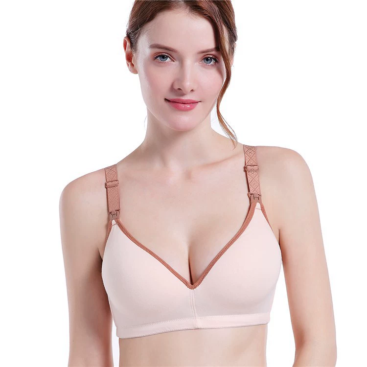 Breastfeeding nursing bra, breathable front‑lock support, plus sizes 75–90 (M–2XL)