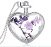 Pendant heart shaped, crystal, plant lamp, sample, necklace, purple starry sky, Korean style