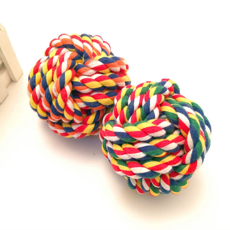 Домашние животные хлопковые веревочные шарики цветные хлопчатобумажные кошачьи веревки игрушки для собак