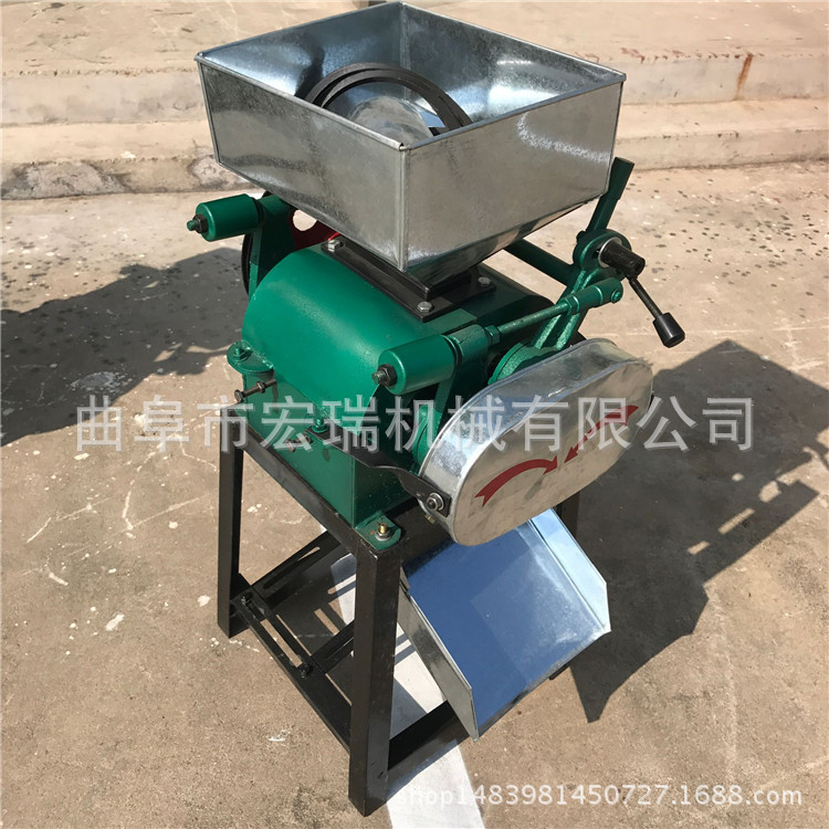 宏瑞拉丝对辊花生破碎机 保质促销破碎机粮食加工设备3是1宏瑞HR1