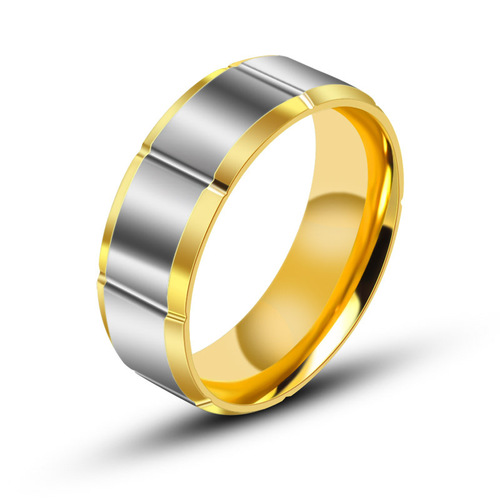 Factory price mixed batch Japanese and Korean version ring personalized gold simple titanium steel male and female couple ring SA539