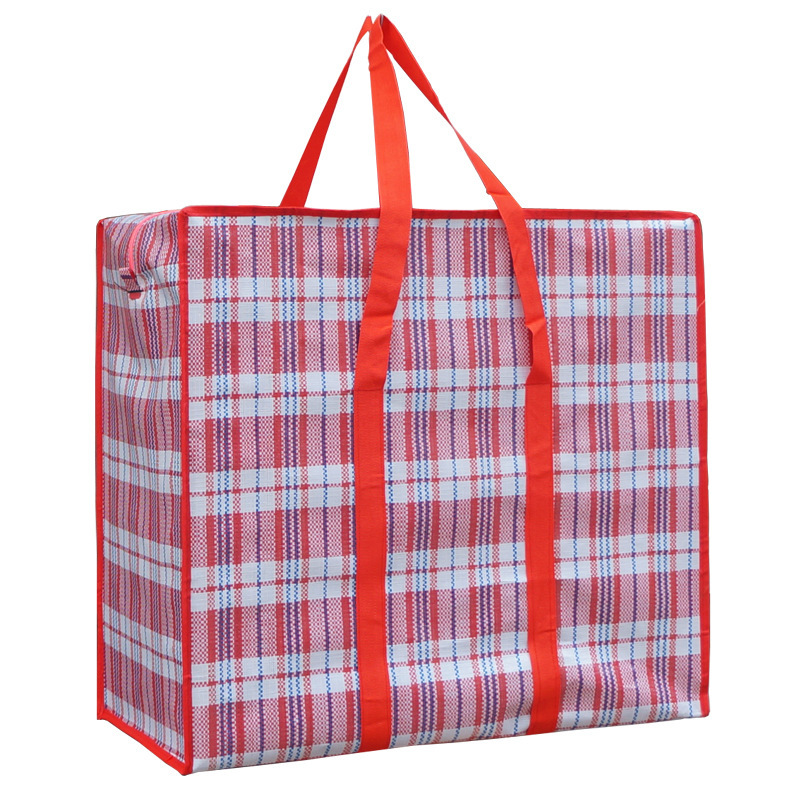 Ready-Made Moving Packing Bags, Thickened Woven Bags, Luggage Bags, Red, White, and Blue Waterproof Storage Bags, Suitcase Organizing Snakeskin Bags
