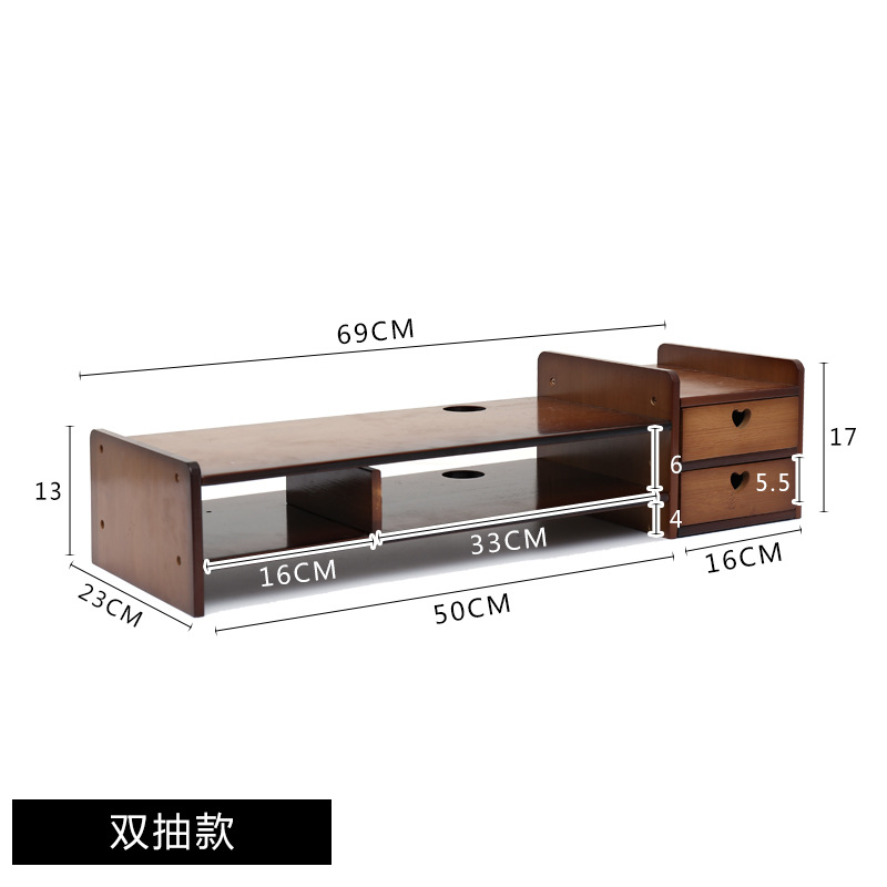 Soporte Elevador para Monitor de Escritorio de Bambú de 2 Niveles para Oficina image 16