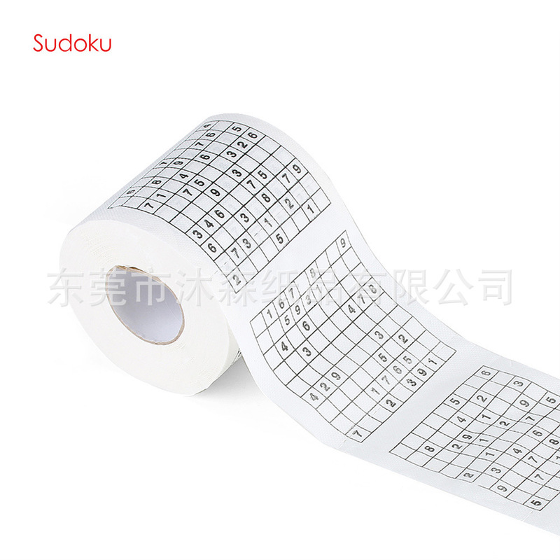 Factory Direct Supply of Sudoku Digital Reading Creative Advertising Printing Roll Toilet Paper Number Reading Game Paper Towel Number Reading Paper Towel
