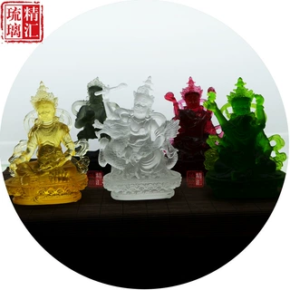 琉璃五路财神佛像密宗佛像琉璃黄财神黑财神佛像古法琉璃佛堂装饰