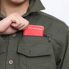 Summer Work Uniform Set for Men, Long-Sleeve Shirt, Military Green, Protective Workwear, Electric Welding Suit, Breathable, Quick-Drying Training Camouflage Uniform