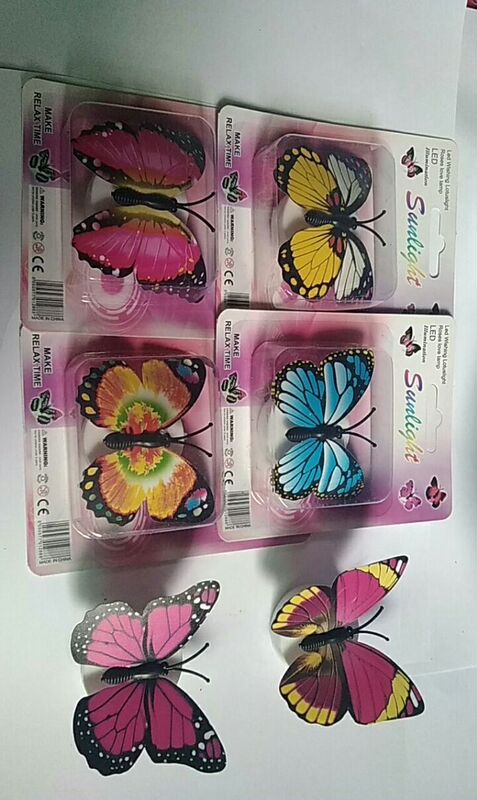 七彩発光蝶小夜灯は3d立体小夜灯夜光蝶壁貼りメーカー卸売りを貼ることができる|undefined