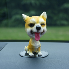 Car decoration interior, cartoon cute car head-bobbing dog, spring resin creative head-bobbing dog