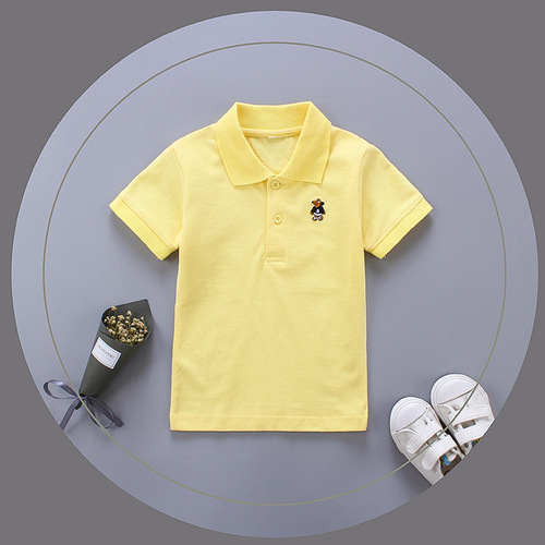 Kids' Short-Sleeve Polo Shirts for Summer | Children's Lapel T-Shirts | 100% Cotton Casual Tops for Older Kids — Wholesale
