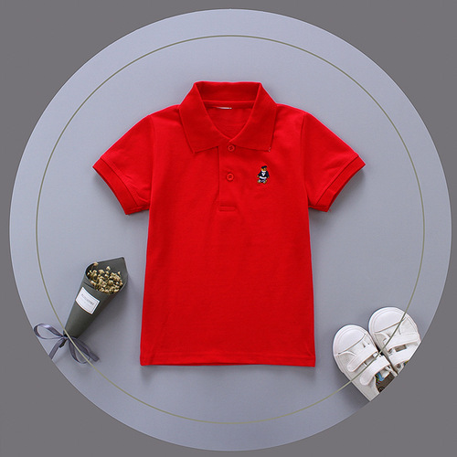 Kids' Short-Sleeve Polo Shirts for Summer | Children's Lapel T-Shirts | 100% Cotton Casual Tops for Older Kids — Wholesale
