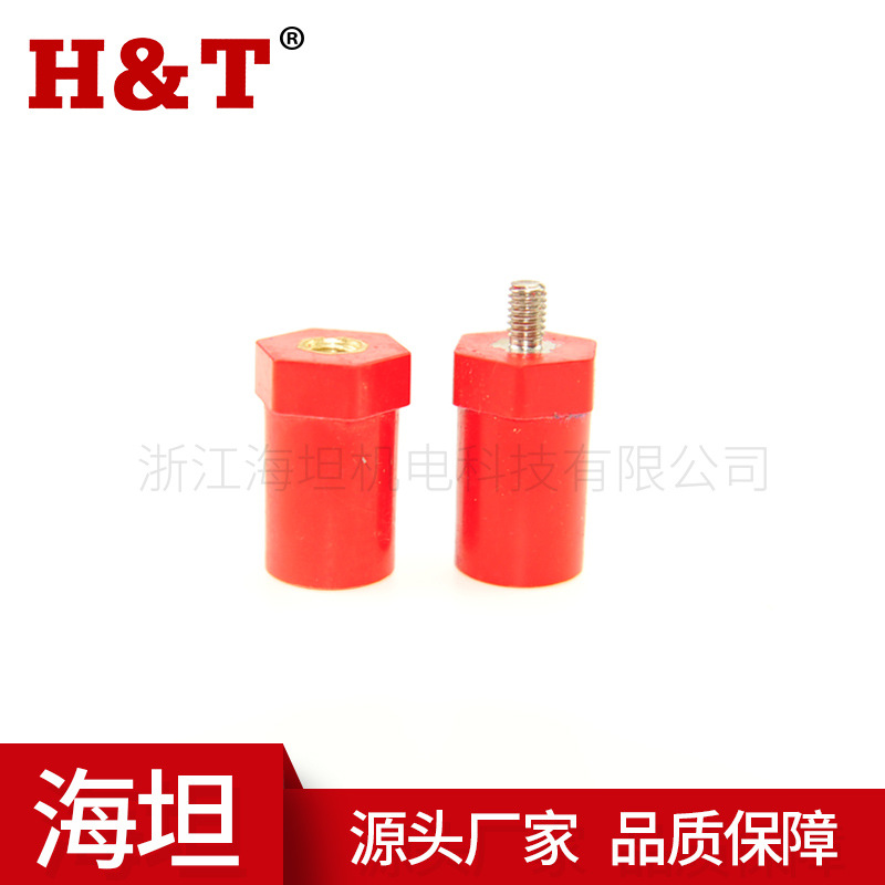 海坦绝缘子JYZ绝缘子SB20*35六角红色新能源绝缘隔离支柱绝缘柱