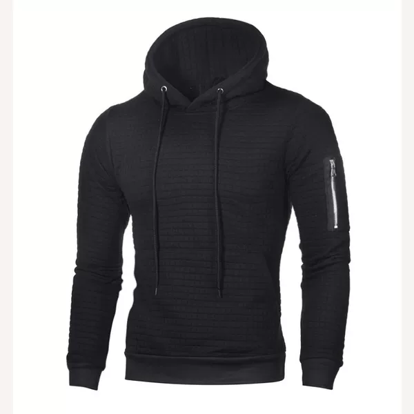 New Men's Jacquard Sweatshirt Long-Sleeved Hoodie Warm Color Hooded Sweatshirt Jacket