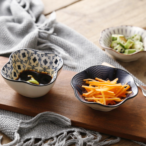 Modern simple Nordic style underglaze ceramic dish household creative snack dish sauce dish oil dish seasoning small flavor dish