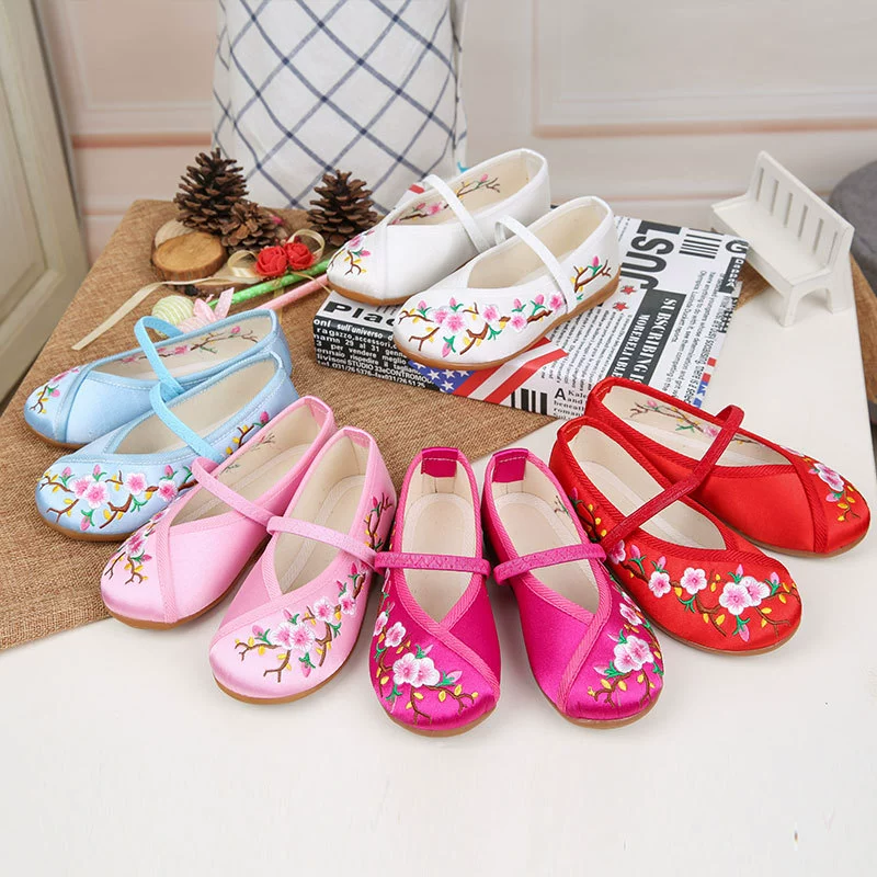 2019 старая Пекинская детская Тканевая обувь ручной работы обувь для девочек обувь с этнической вышивкой танцевальная обувь Студенческая обувь для выступлений