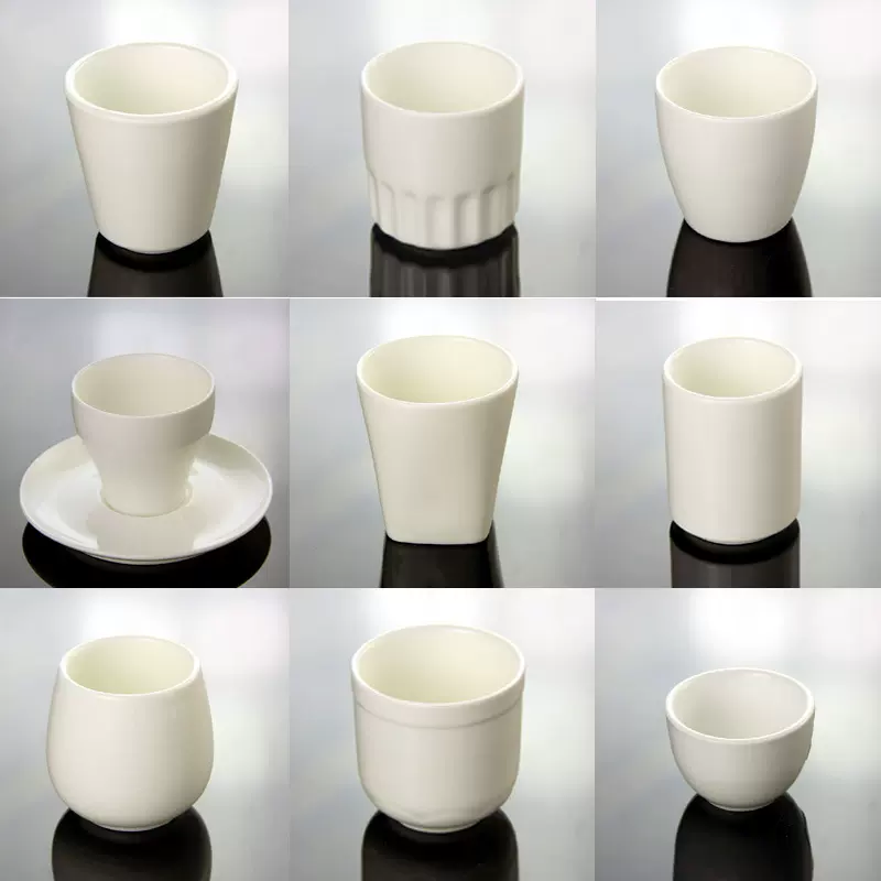 陶瓷杯白瓷杯纯白色茶杯瓷杯茶楼饭店茶杯口杯餐厅杯子