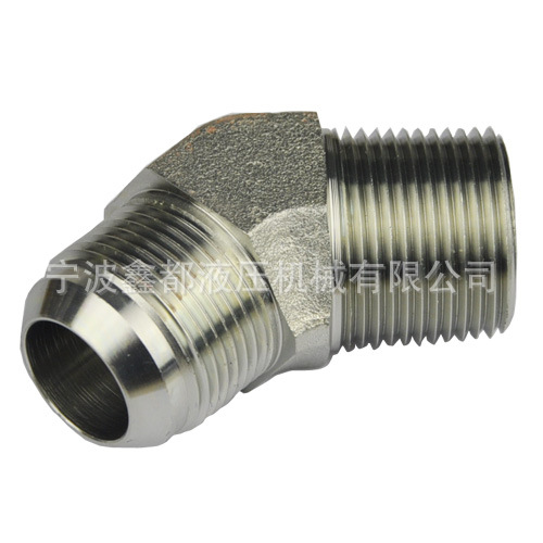 45°弯美制JIC外螺纹74°外锥/美制NPT布锥管外螺纹角弯接头 1JN4