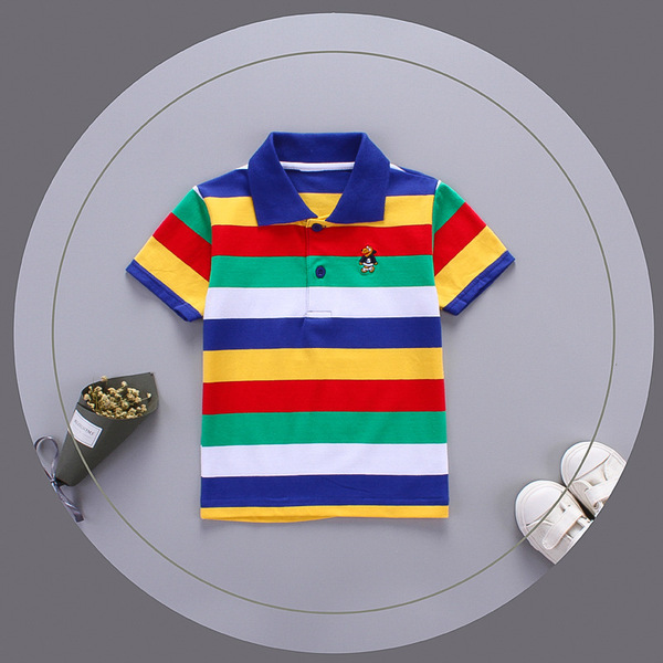 cotton elastic breathable summer children's short sleeve T-shirt for…