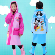 廠家批發pvc兒童寶寶卡通雨衣 帶充氣帽檐書包位學生時尚加厚雨披