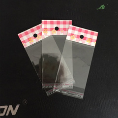 opp bag self-adhesive bag card head hanging hole bag color printed transparent bag daily necessities packaging bag 100 price