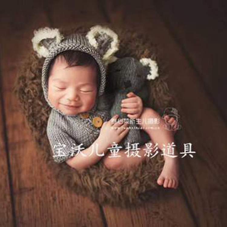 宝沃儿童摄影道具连体尿裤新生婴儿宝宝影楼拍照摄影服装套装