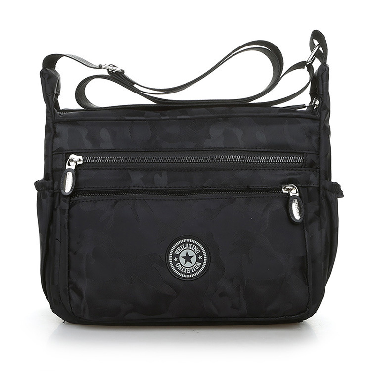 Bolso Bandolera de Tela Oxford con Cierre de Cremallera