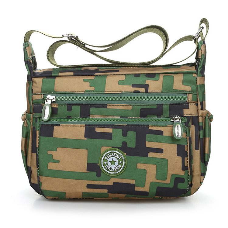 Bolso Bandolera de Tela Oxford con Cierre de Cremallera