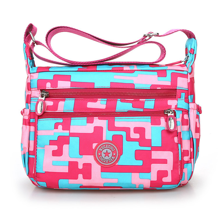 Bolso Bandolera de Tela Oxford con Cierre de Cremallera