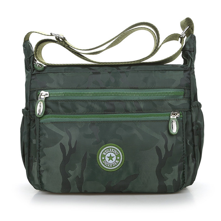 Bolso Bandolera de Tela Oxford con Cierre de Cremallera