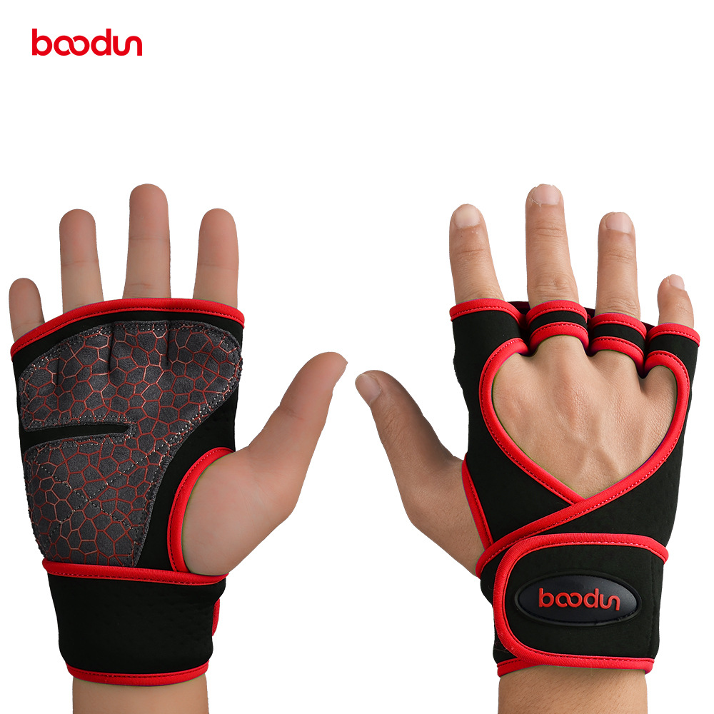 Gants d'haltérophilie et demi-doigts, protection du poignet, entraînement antidérapant, paume de la main sportive, gants de fitness en plein air_voghion.com