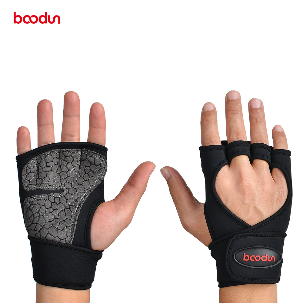 Gants d'haltérophilie et demi-doigts, protection du poignet, entraînement antidérapant, paume de la main sportive, gants de fitness en plein air_voghion.com