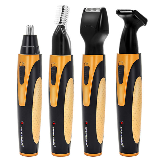 Dispositivo de afeitado de nariz multifuncional transfronterizo cuatro en uno Mini afeitado, cortadora de cejas y vello de nariz, reparador de vello de nariz recargable