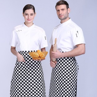 Hotel Chef's Clothing Short-sleeved Summer Men's and Women's Hotel Canteen Chef's Work Clothes Cake Room Baking Pastry Chef's Clothing