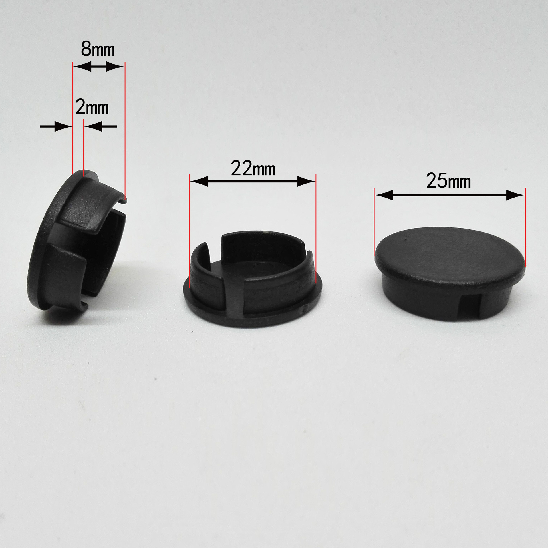 裕长好塑料管塞家具堵头三叉铝管塑料盖圆形桌椅脚防滑保护脚垫