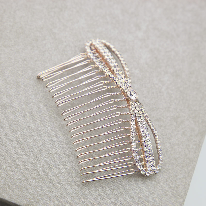 Suministro transfronterizo A058 exquisito diamante-incrustado perla arco peine del pelo de la aleación de inserción peine del pelo de moda peine europeo y americano