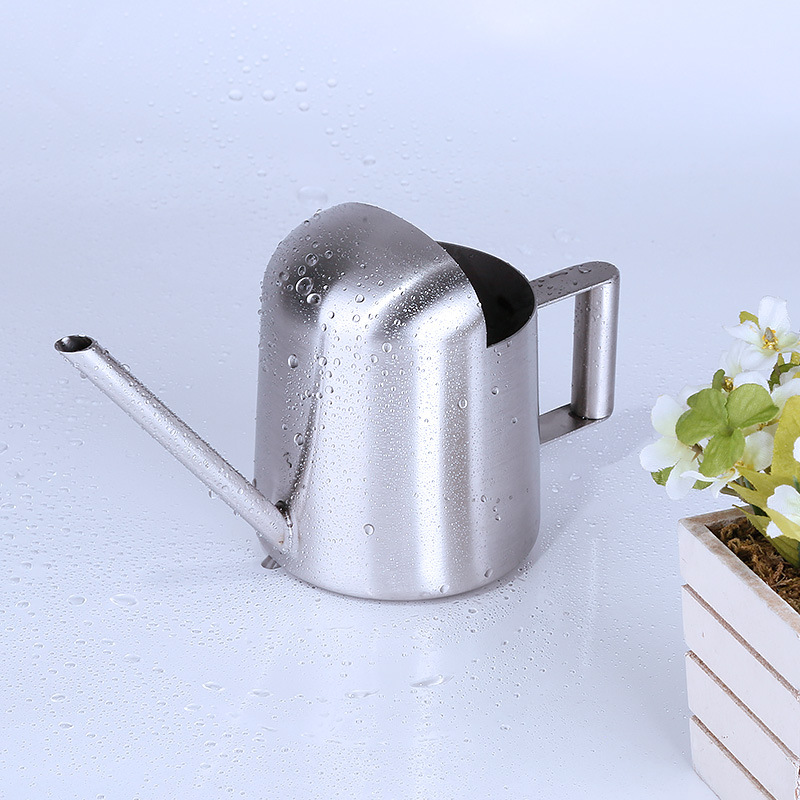 Maceta de acero inoxidable boca larga metal jardinería verde planta suculenta regadera pequeños niños mini regadera 300ml