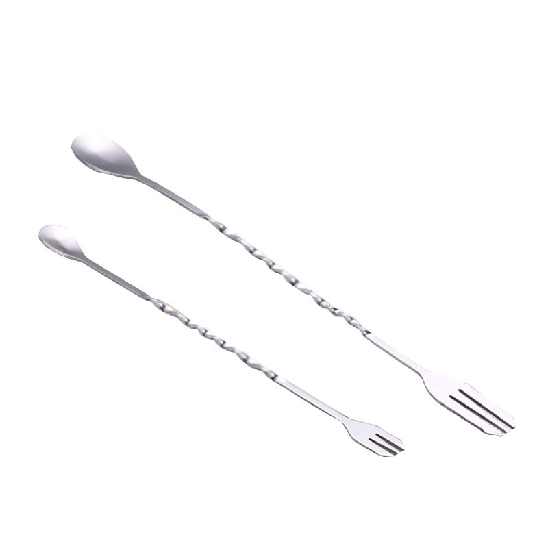 Cuchara de barra de acero inoxidable, espiral, para mezclar cócteles, miel, vino, con logotipo personalizable, herramienta de barman