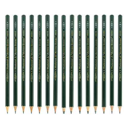 UNI lápiz de tres lápices 9800 multi-escala de grises dibujo lápiz de dibujo lápiz de madera lápiz F - 10B