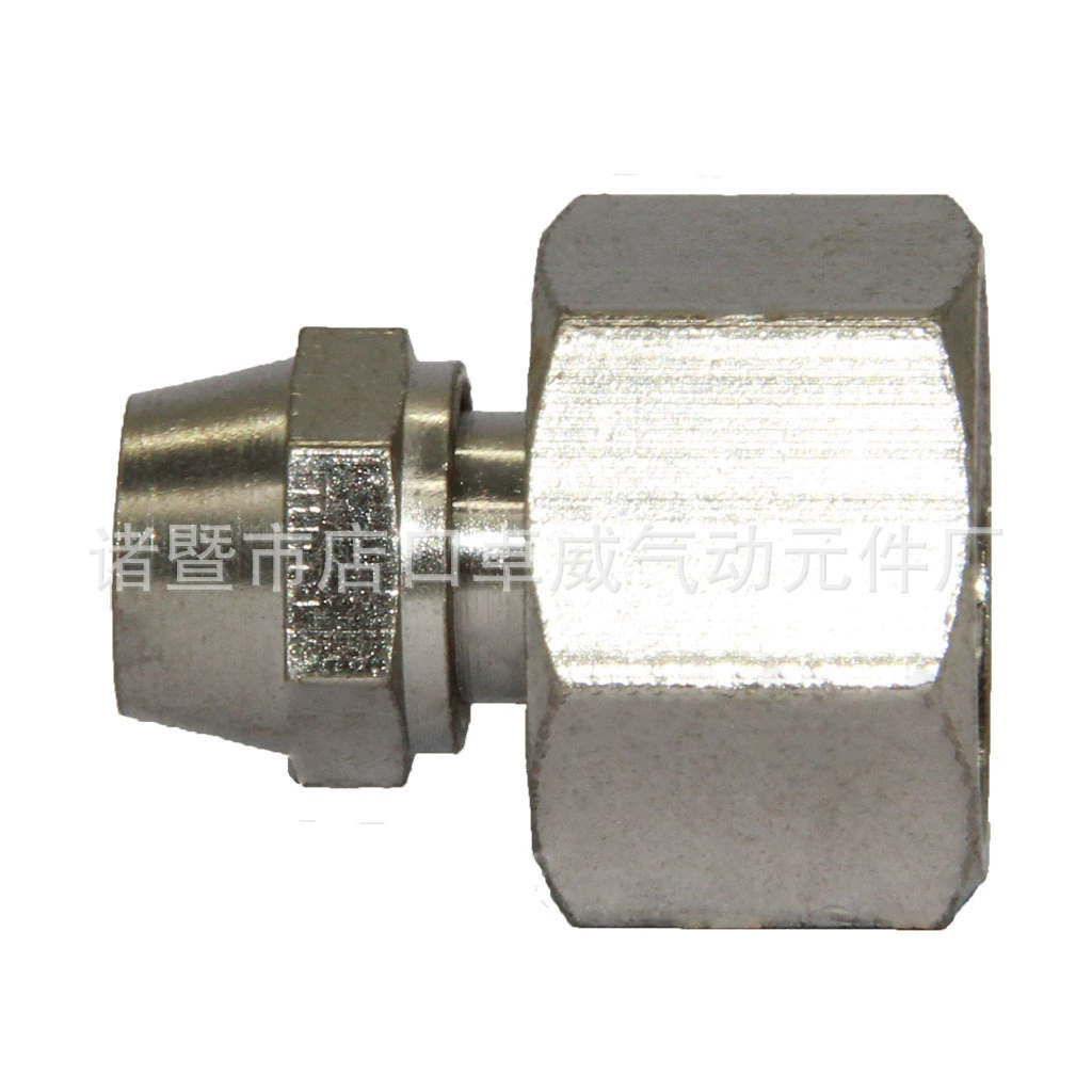 Быстровинтовой Внутренний провод, медно-никелированный пневматический быстровинтовой соединитель для воздушной трубы, прямой Внутренний провод, шестигранная Стопорная гайка PCF6-1/M14-10