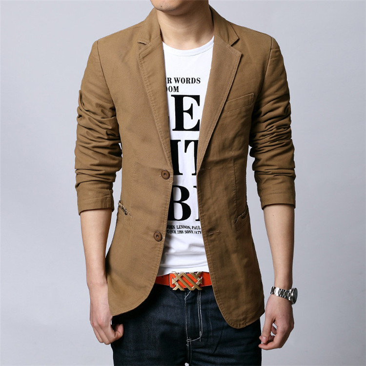 Spring and Autumn New Two-button Suit Men's Korean-style Slim-fit Small Suit Men's Cotton Jacket plus size Style Western-style Fashion