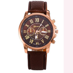 Alibaba.com GENEVA Geneva Three-Eye Strap Watch for Men and Women, Vintage, Overseas Trend, Overseas Quartz Watch
