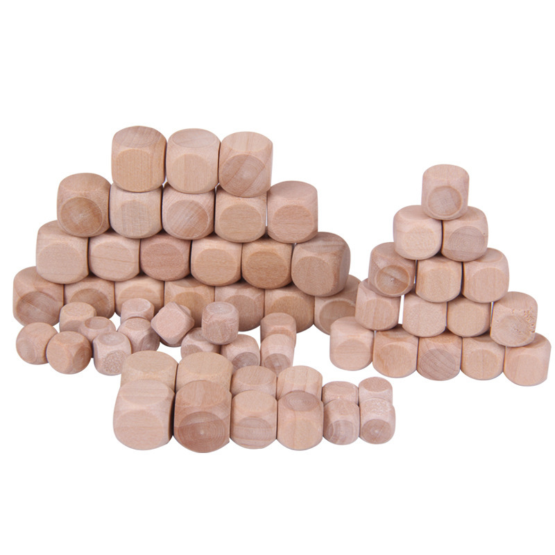 Factory direct blank 1-8cm color wooden six-sided sieve color dice fillet custom processing Factory direct blank 1-8cm color wooden six-sided sieve color dice fillet custom processing